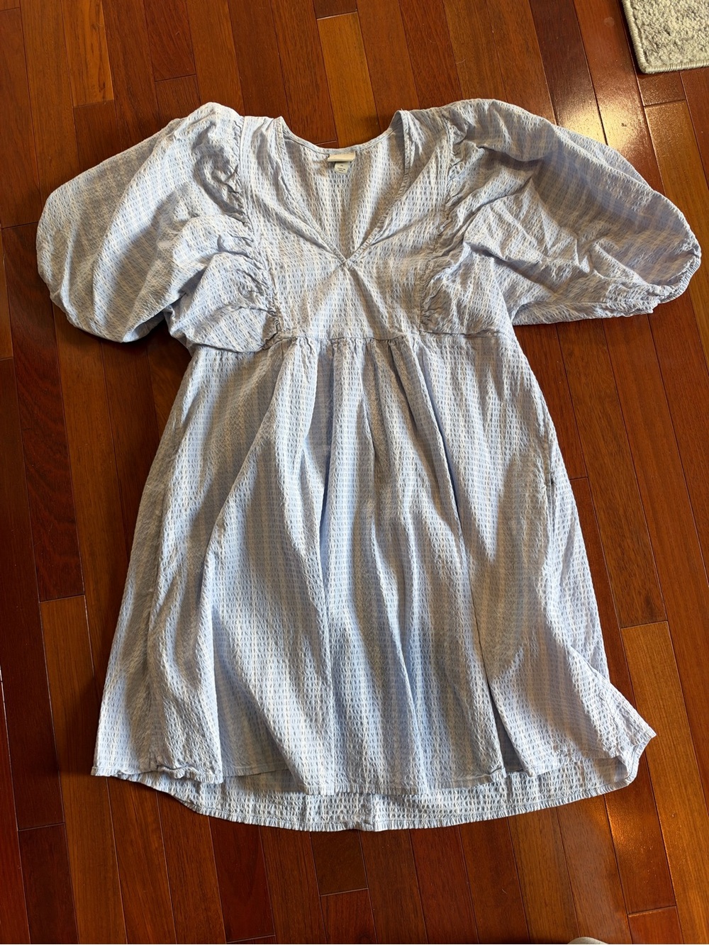 a new day Light Blue Puff-Sleeve Bubble Dress